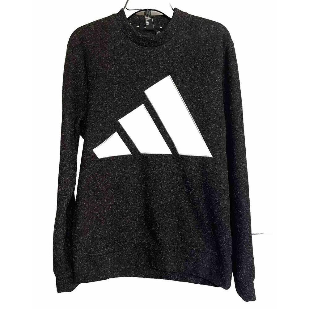 Adidas Sweatshirt Polar fleece Heathered Crewneck 3 Stripe‎ Brand Small
